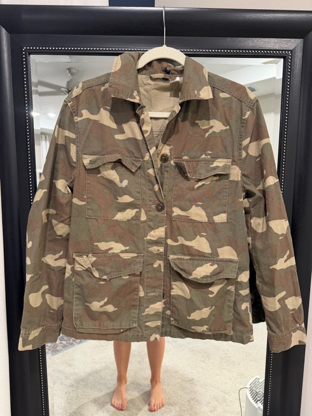 Divided Utility Jacket in Camouflage Green Brown